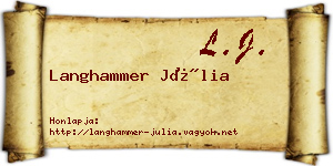 Langhammer Júlia névjegykártya